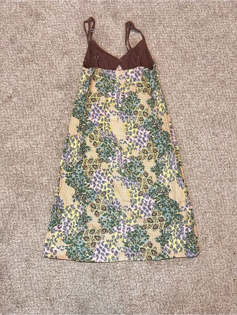 Y2K Floral Patchwork Millenium Midi Slip Dress  SZ M 100% Cotton